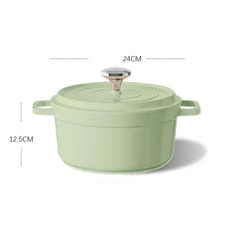 Ceramic Stew Pot with Lid – Aluminum Alloy, Heat-Resistant, 20cm/24cm – Ideal for Soups & Gifting