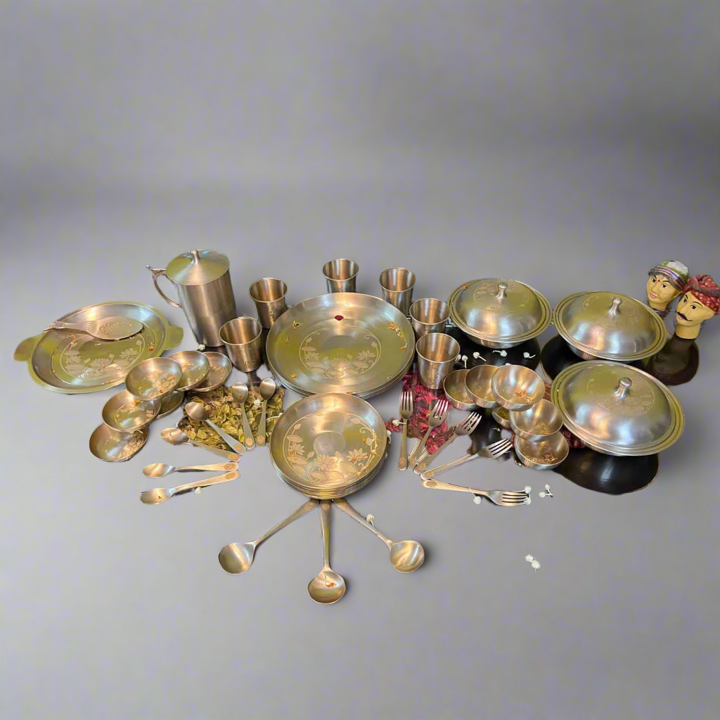51 Pieces Bronze | Kansa Dinner Set - Sama Homes