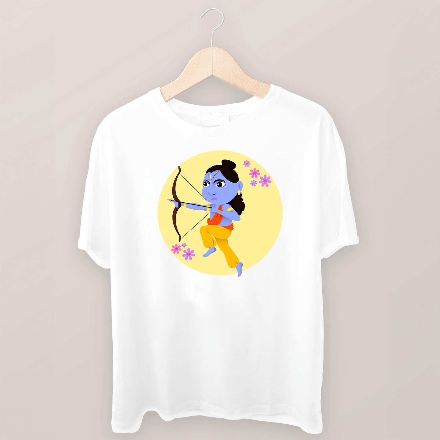 Cute Lord Ram Printed 100% cotton Oversized T-shirt - Sama Homes