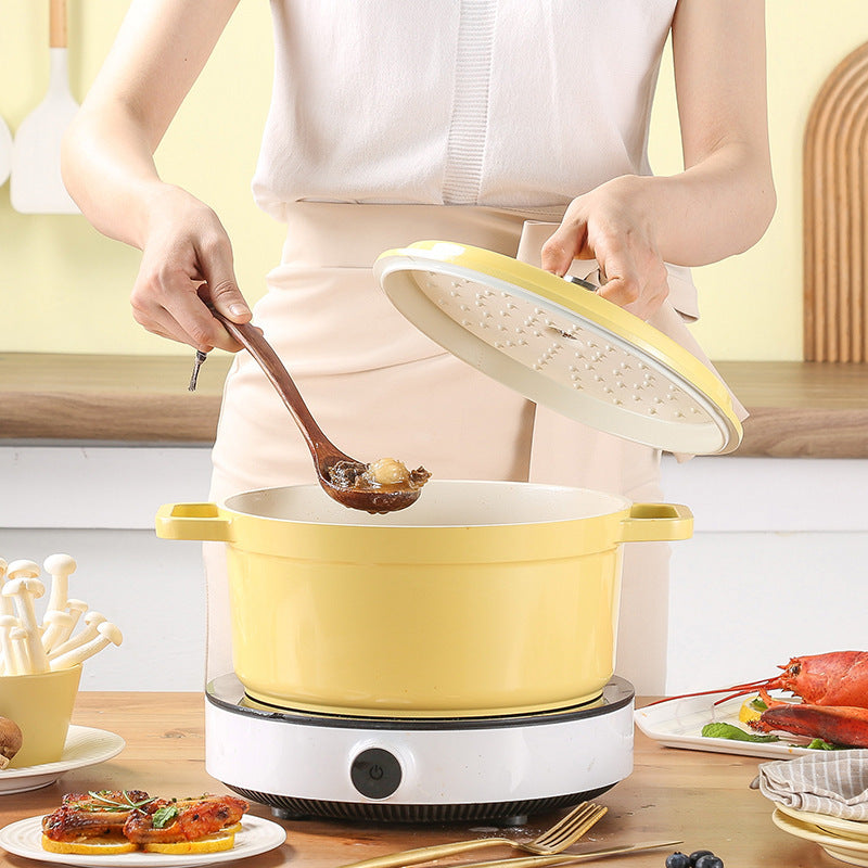 Ceramic Stew Pot with Lid – Aluminum Alloy, Heat-Resistant, 20cm/24cm – Ideal for Soups & Gifting