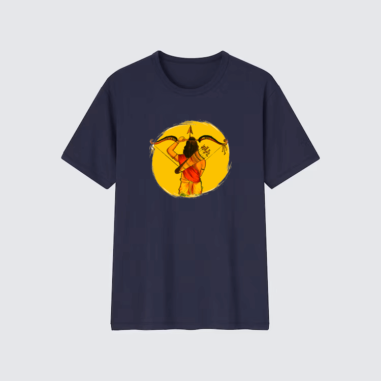 Lord Ram with Bow Printed 100% cotton Oversized T-shirt - Sama Homes