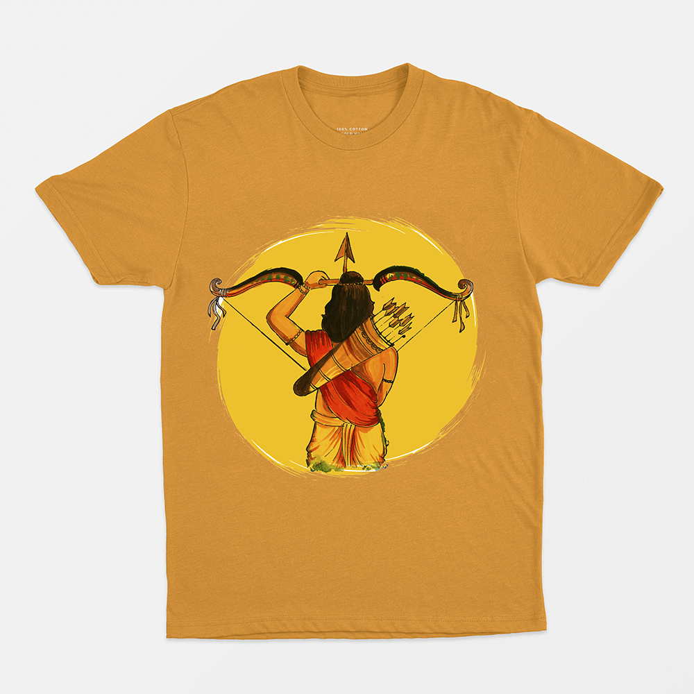 Lord Ram with bow Printed 100% cotton T-shirt - Sama Homes