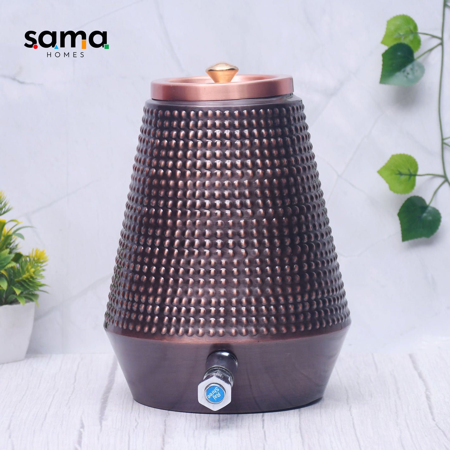 Pure Copper Water Dispenser Conical Antique Bubble Designed Capacity - Sama Homes