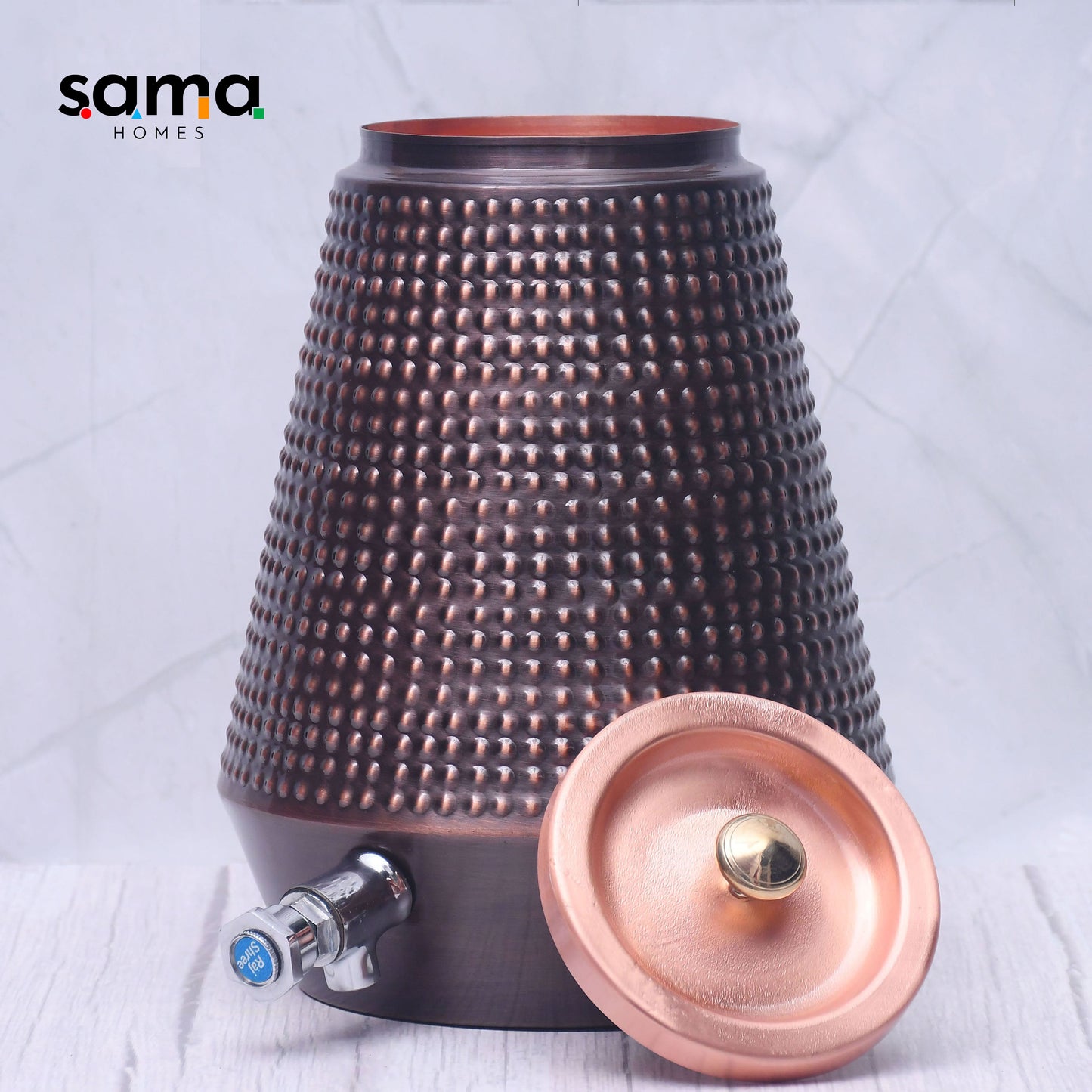 Pure Copper Water Dispenser Conical Antique Bubble Designed Capacity - Sama Homes