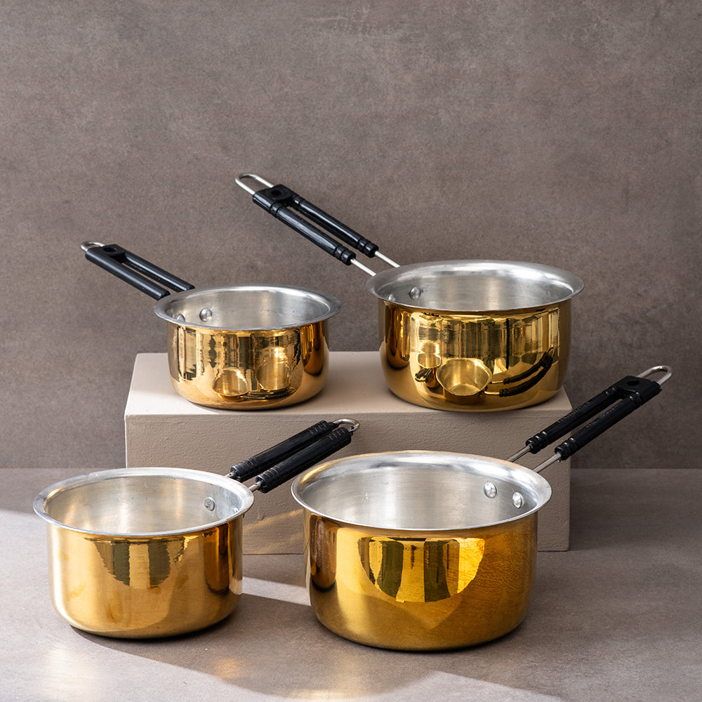Handcrafted Brass Saucepan – Sustainable & Durable Cookware for Traditional Cooking - Sama Homes