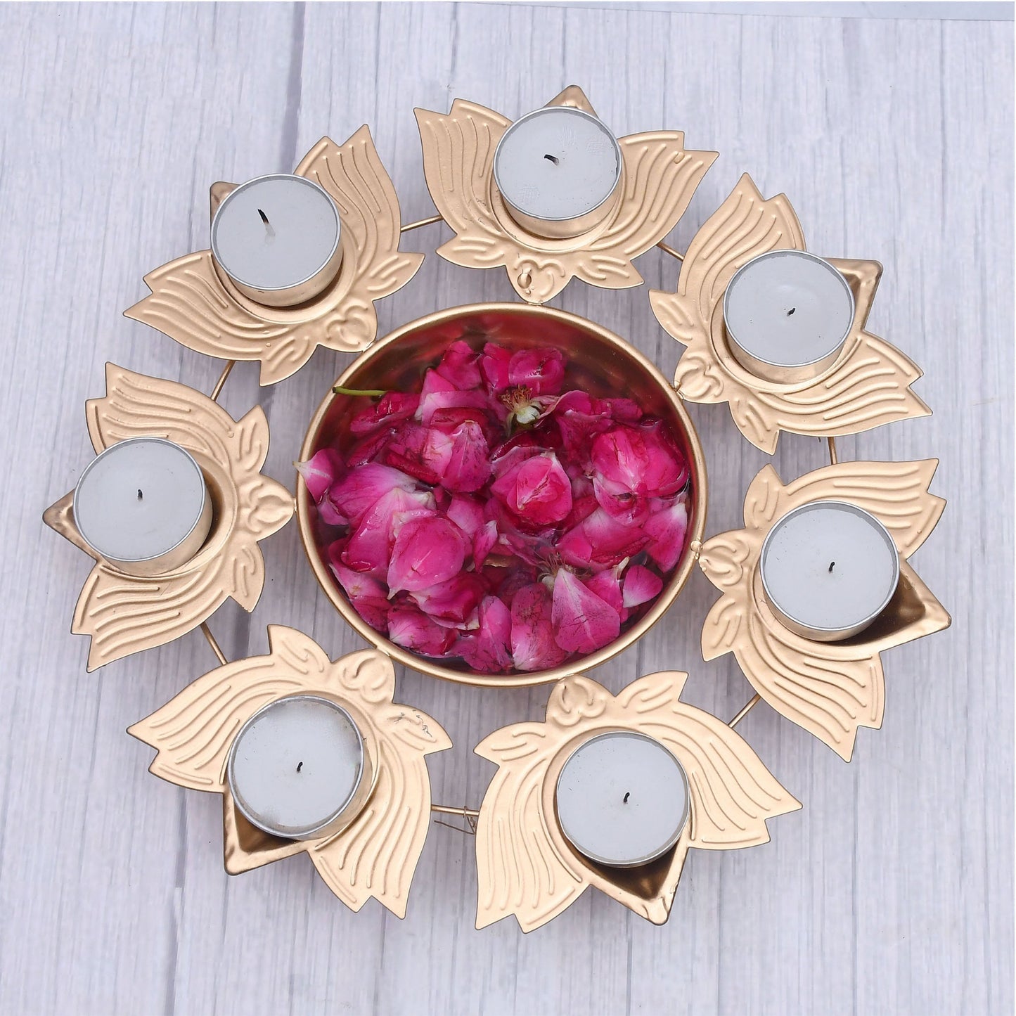 Exclusive Lotus Diya Urli Set Of 3 with Tea-Light Holder for Home Decor - Sama Homes