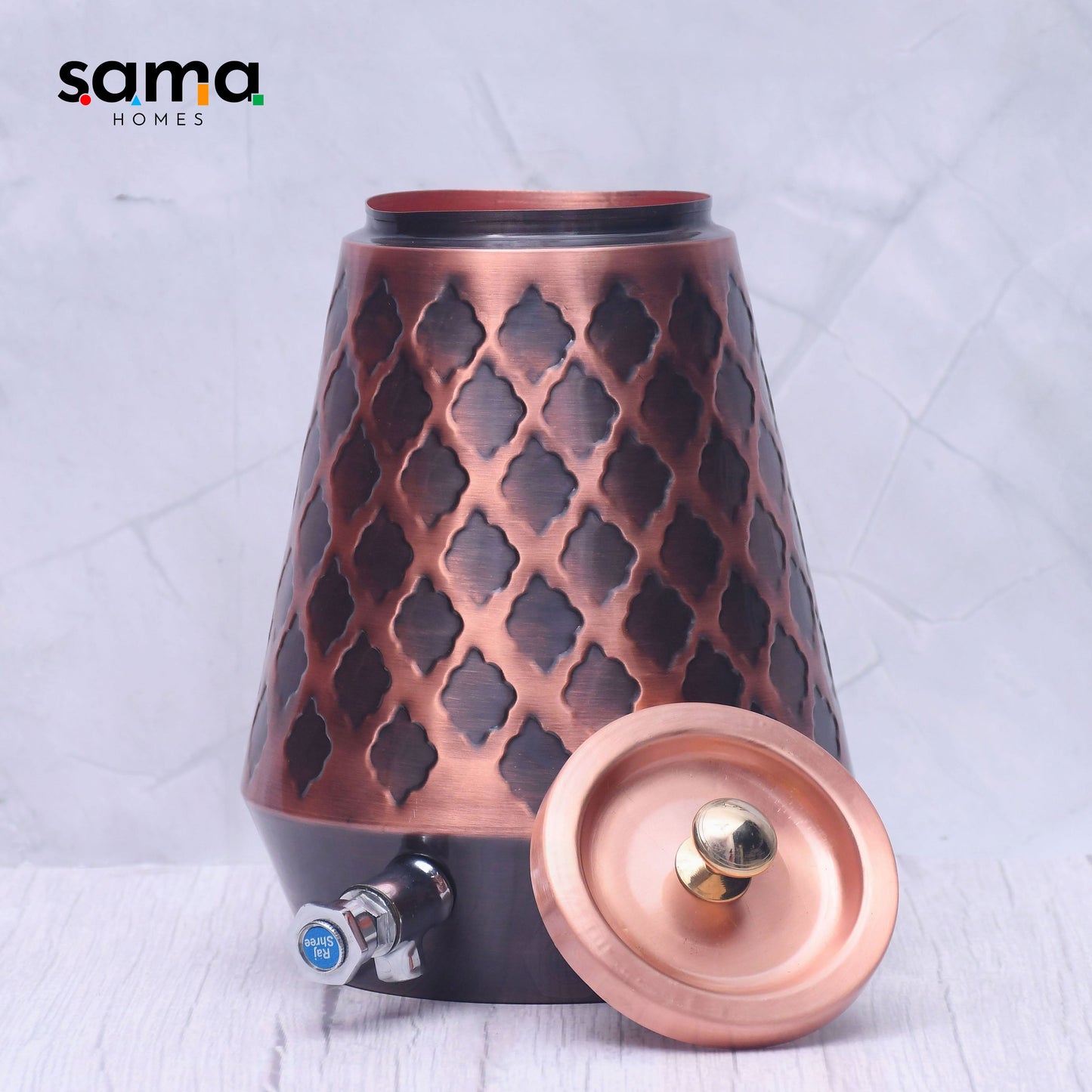 Pure Copper Water Dispenser Conical Antique Kangura Designed Capacity - Sama Homes