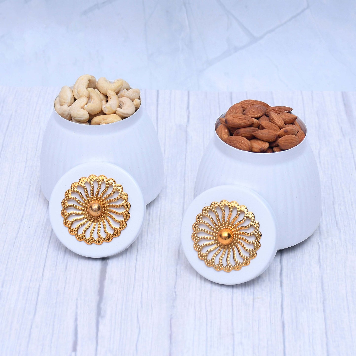 Exclusive Container Set of 2 White Color For Multi-Purposes - Sama Homes