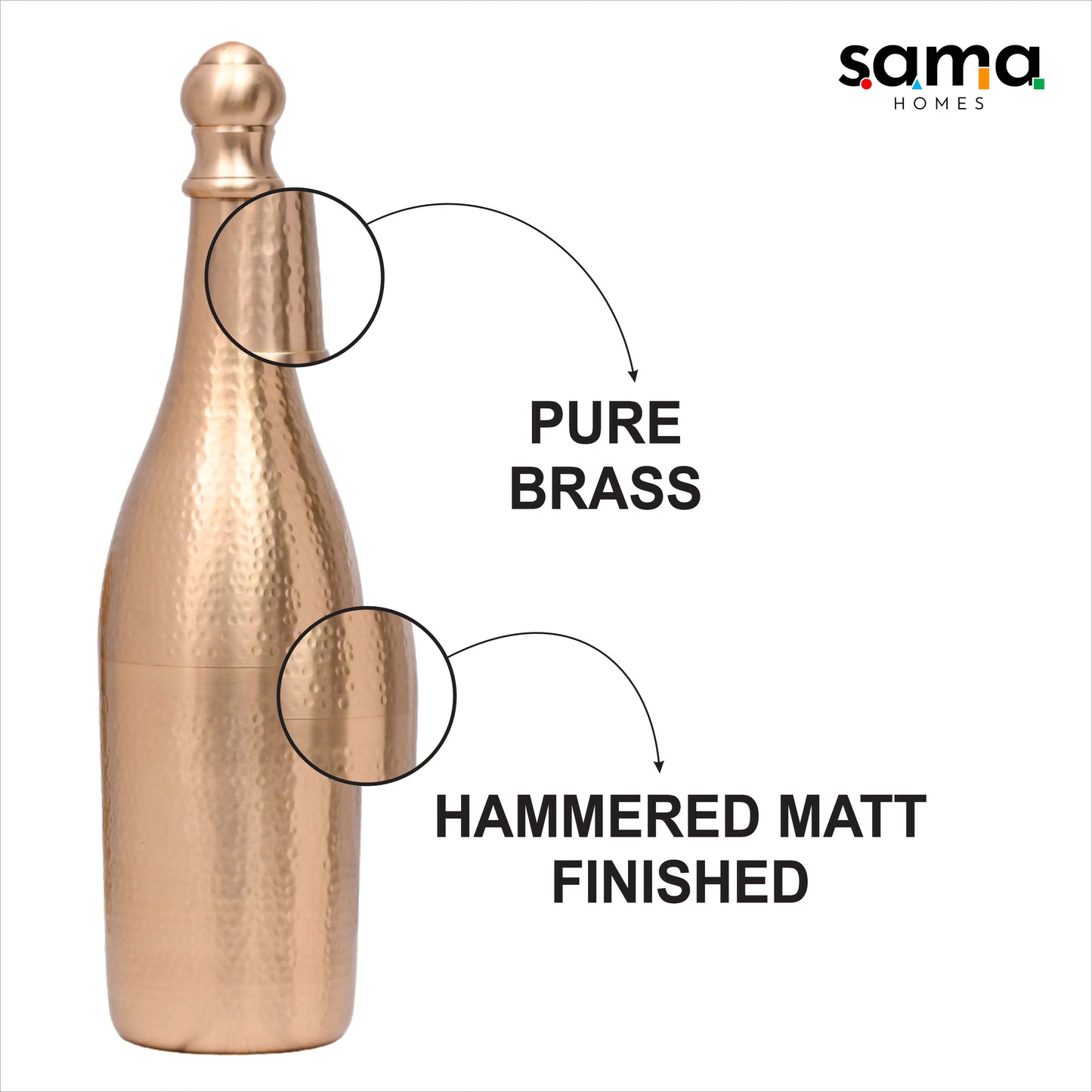 Elegant Design Brass Matt Finished Champagne Bottle Case Barware - Sama Homes