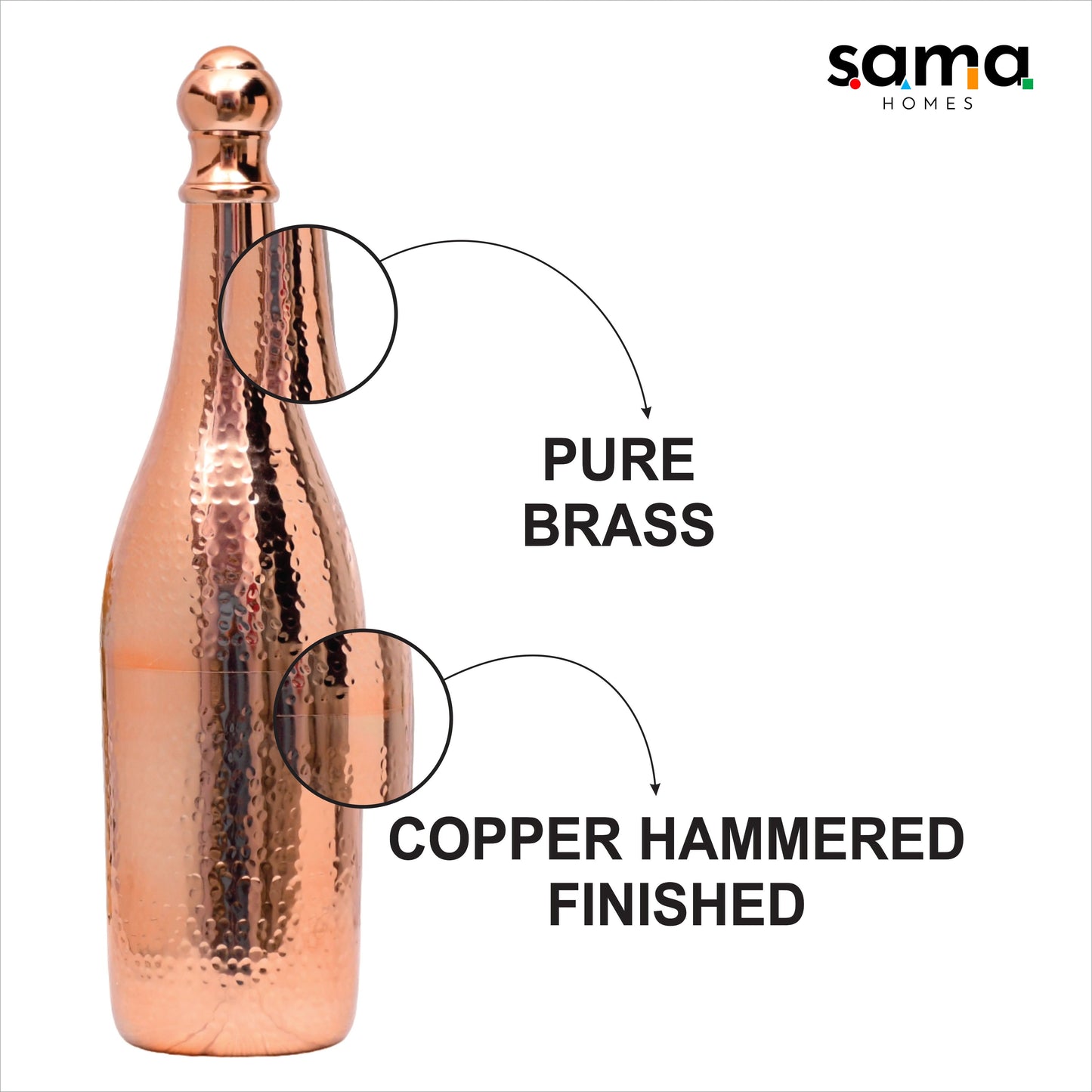 Elegant Design Copper Finished Champagne Bottle Case Barware - Sama Homes