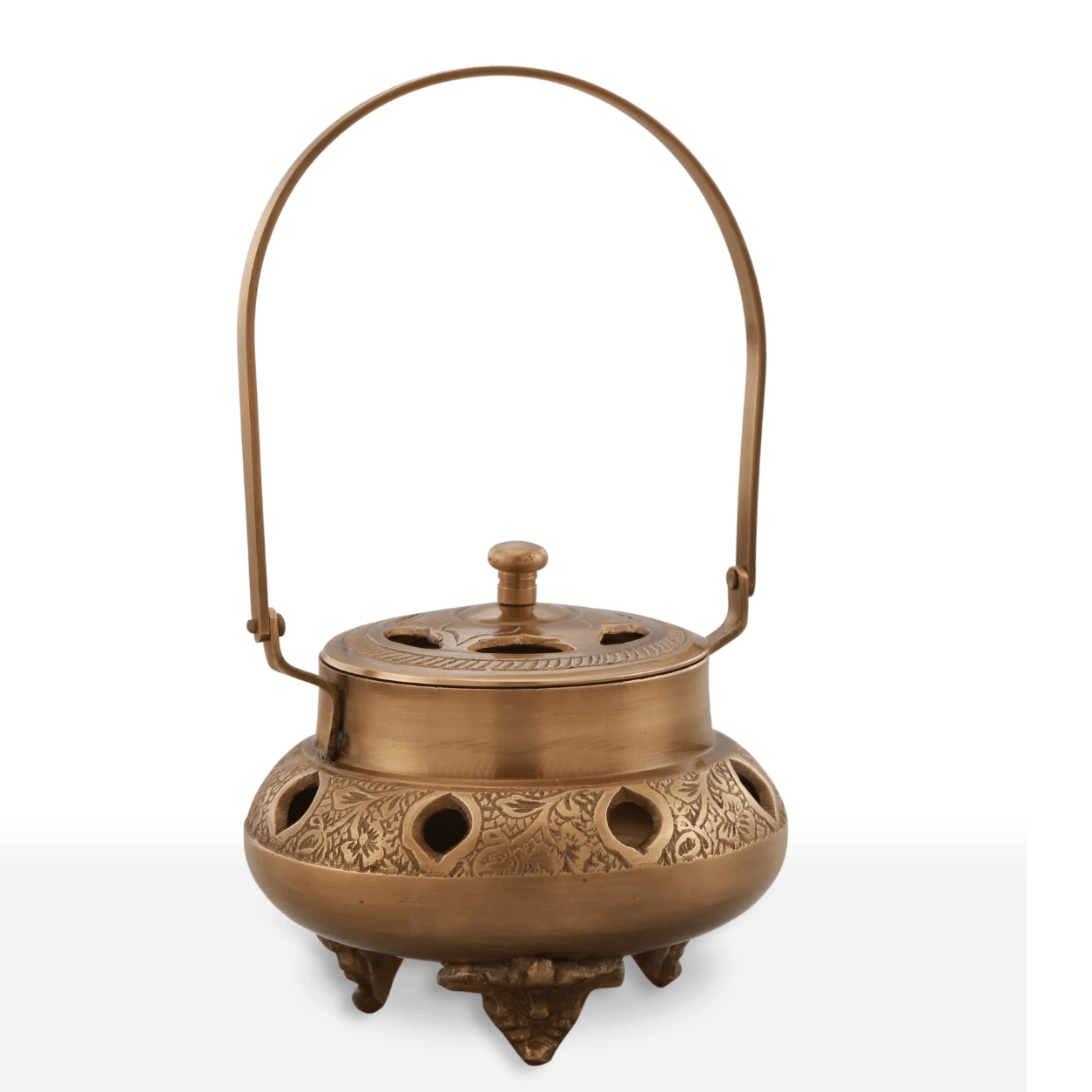 Brass Antique Dhupdaan | Handcrafted Incense Holder for Spiritual and Decorative Use | Unique Ethnic Home Decor - Sama Homes