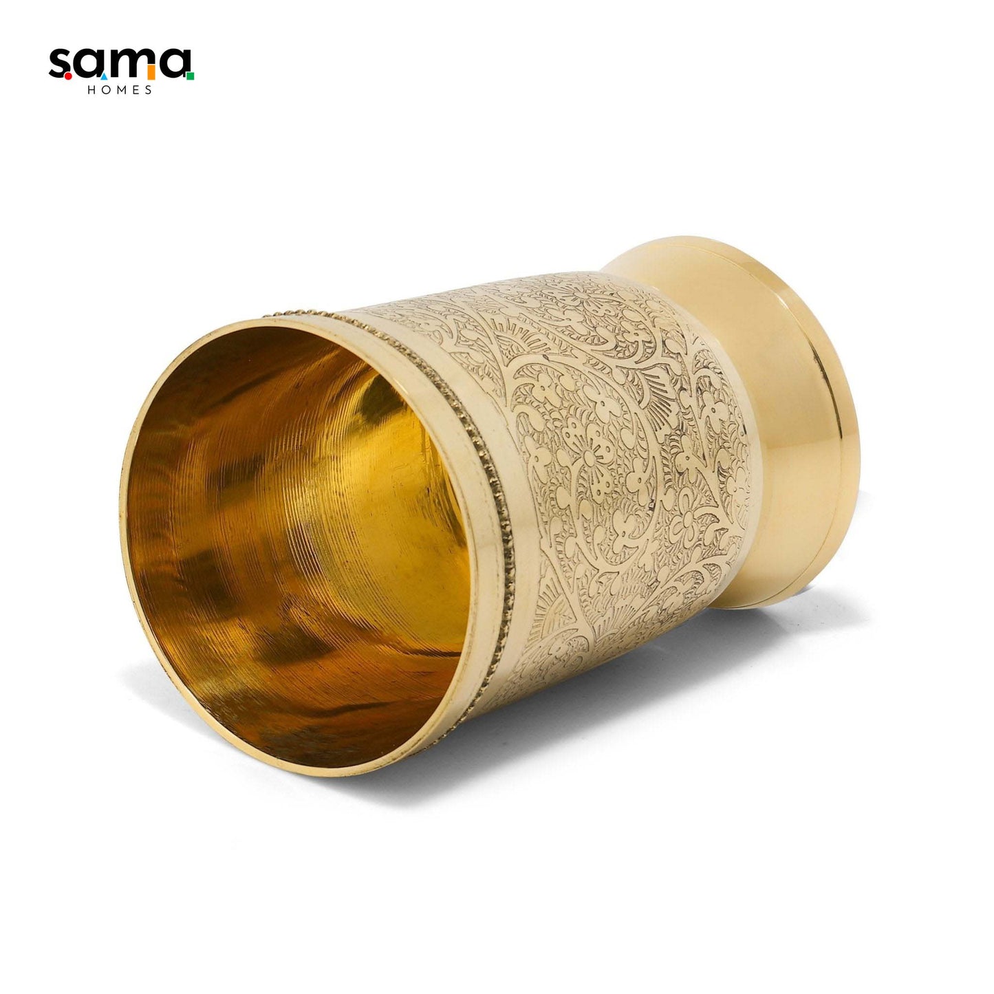 Handcrafted Brass Drinking Glass | Vintage Style Copperware | Eco-Friendly Barware for Home and Events - Sama Homes