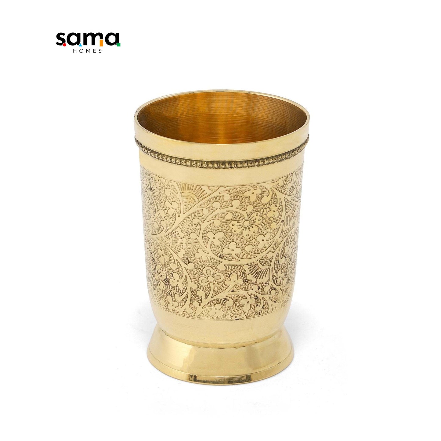 Handcrafted Brass Drinking Glass | Vintage Style Copperware | Eco-Friendly Barware for Home and Events - Sama Homes