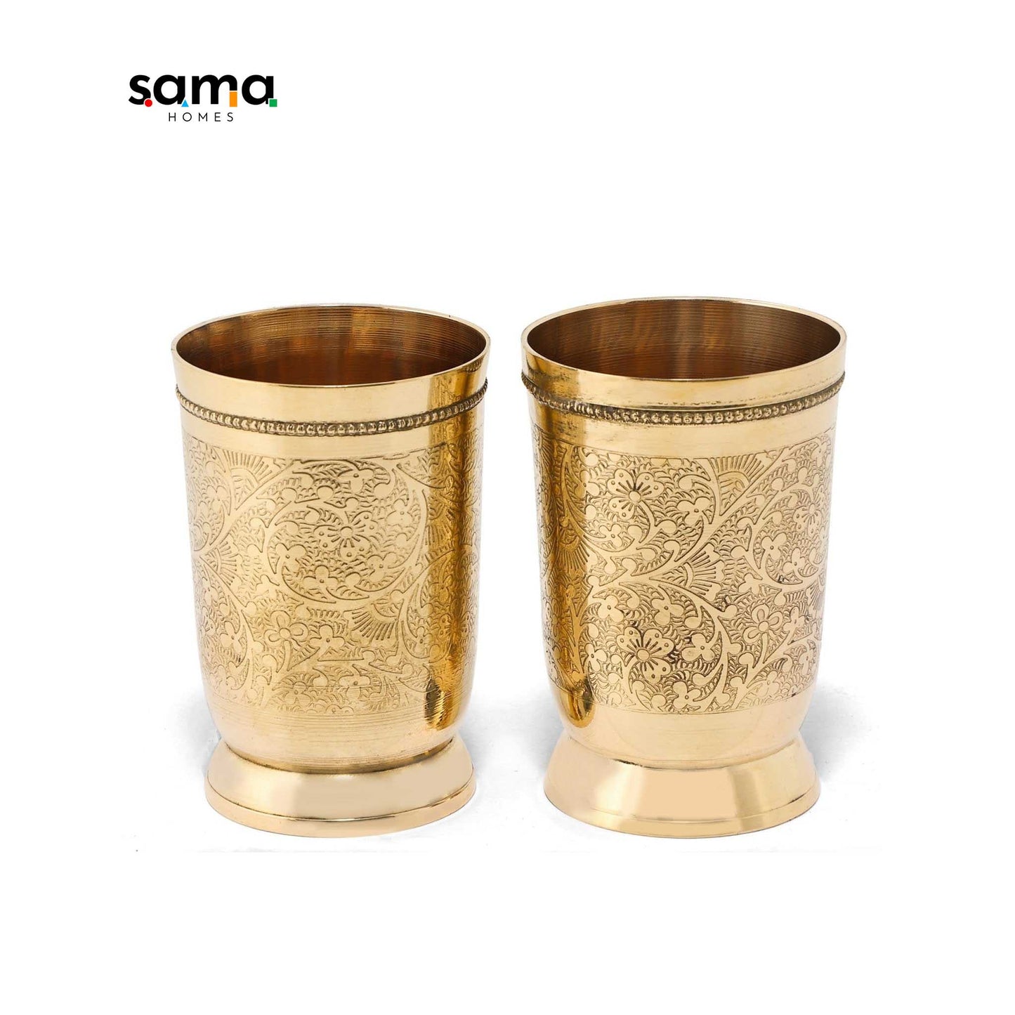 Handcrafted Brass Drinking Glass | Vintage Style Copperware | Eco-Friendly Barware for Home and Events - Sama Homes