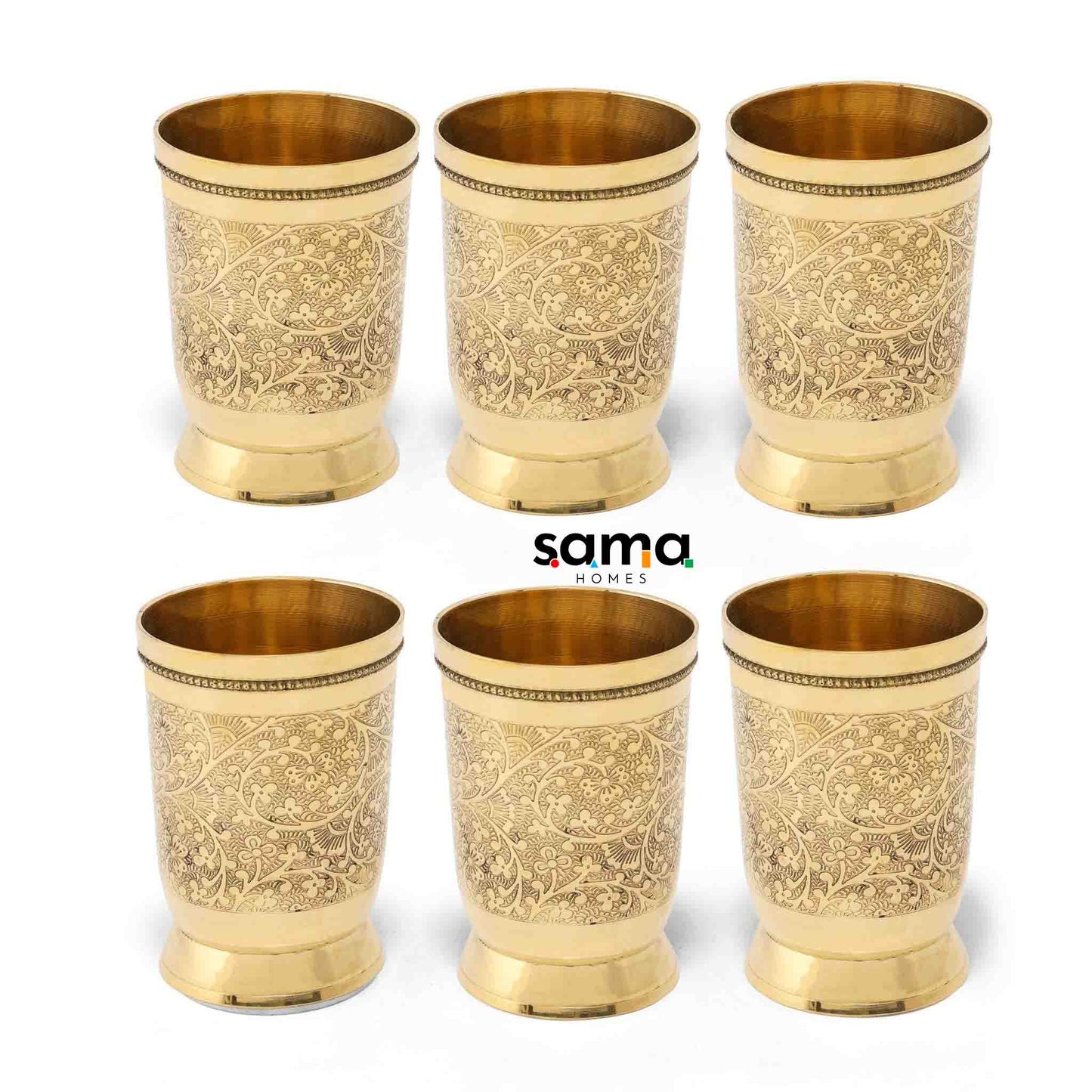 Handcrafted Brass Drinking Glass | Vintage Style Copperware | Eco-Friendly Barware for Home and Events - Sama Homes