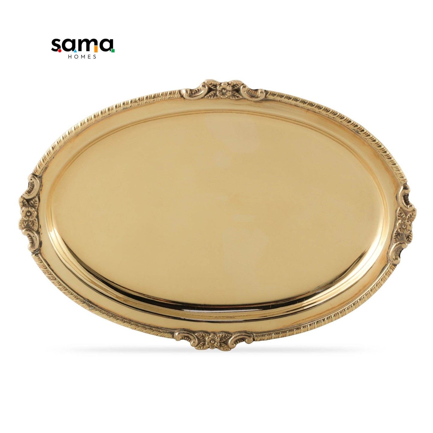 Brass Oval Serving Plate 9" - Sama Homes