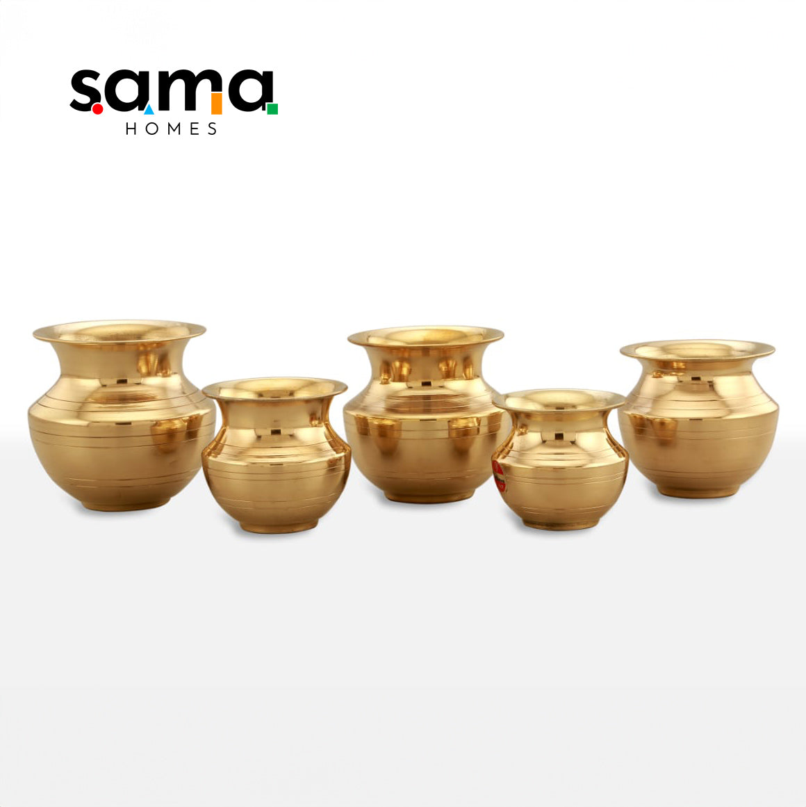 Brass Pooja Lota Pack of 5 / Kalash - Sama Homes