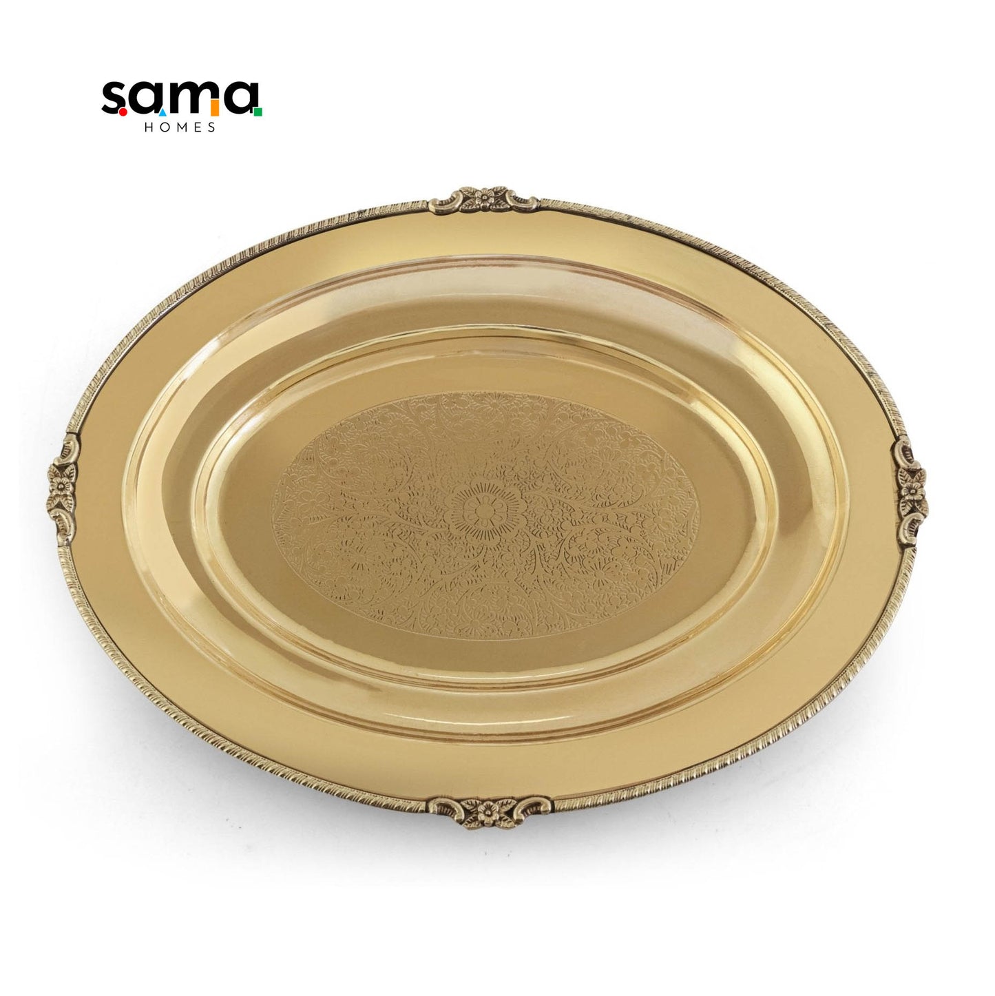 Brass Rice Serving Plate - Sama Homes