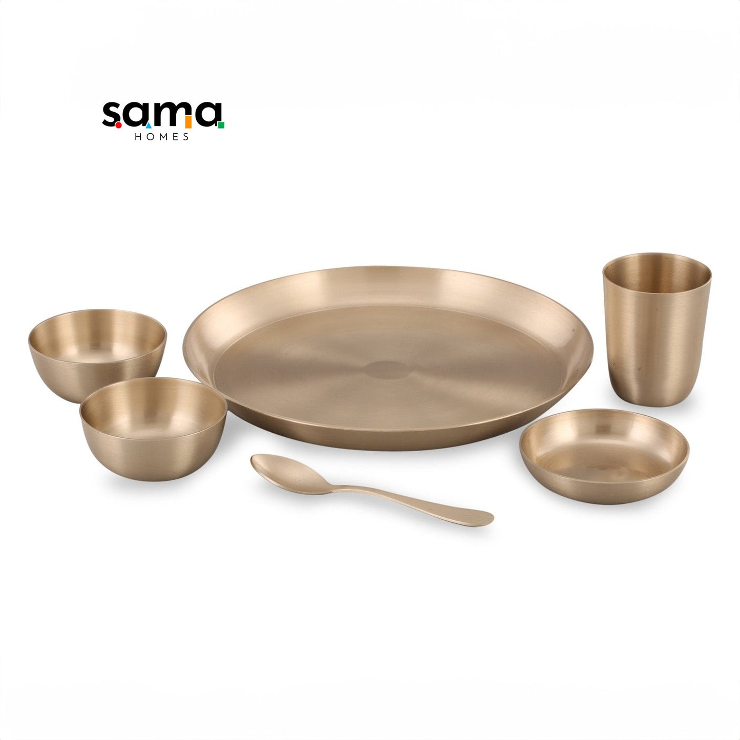 Bronze / Kansa Dinner Set Matte Finish (Pack of 6) - Sama Homes