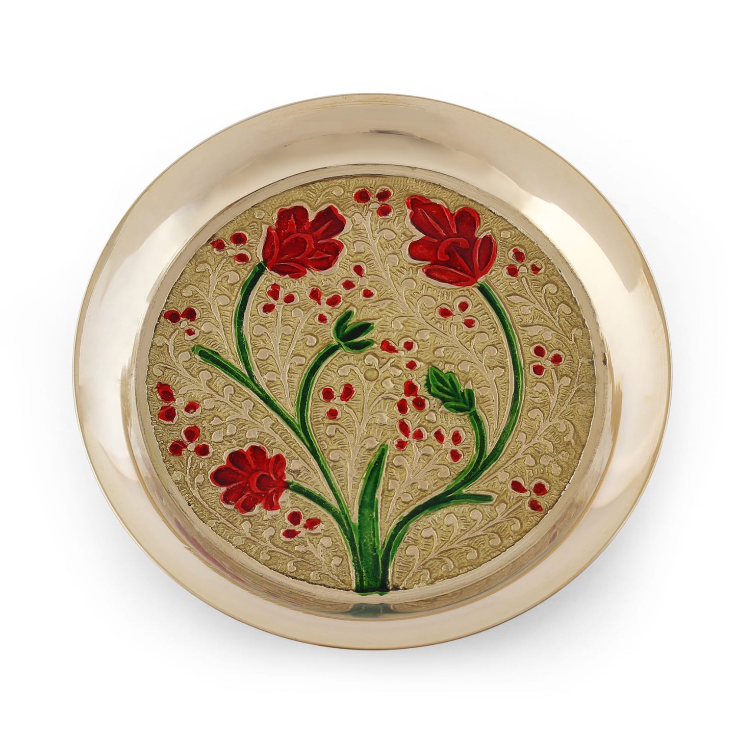 Meenakari Bhog Pooja Plate - Sama Homes