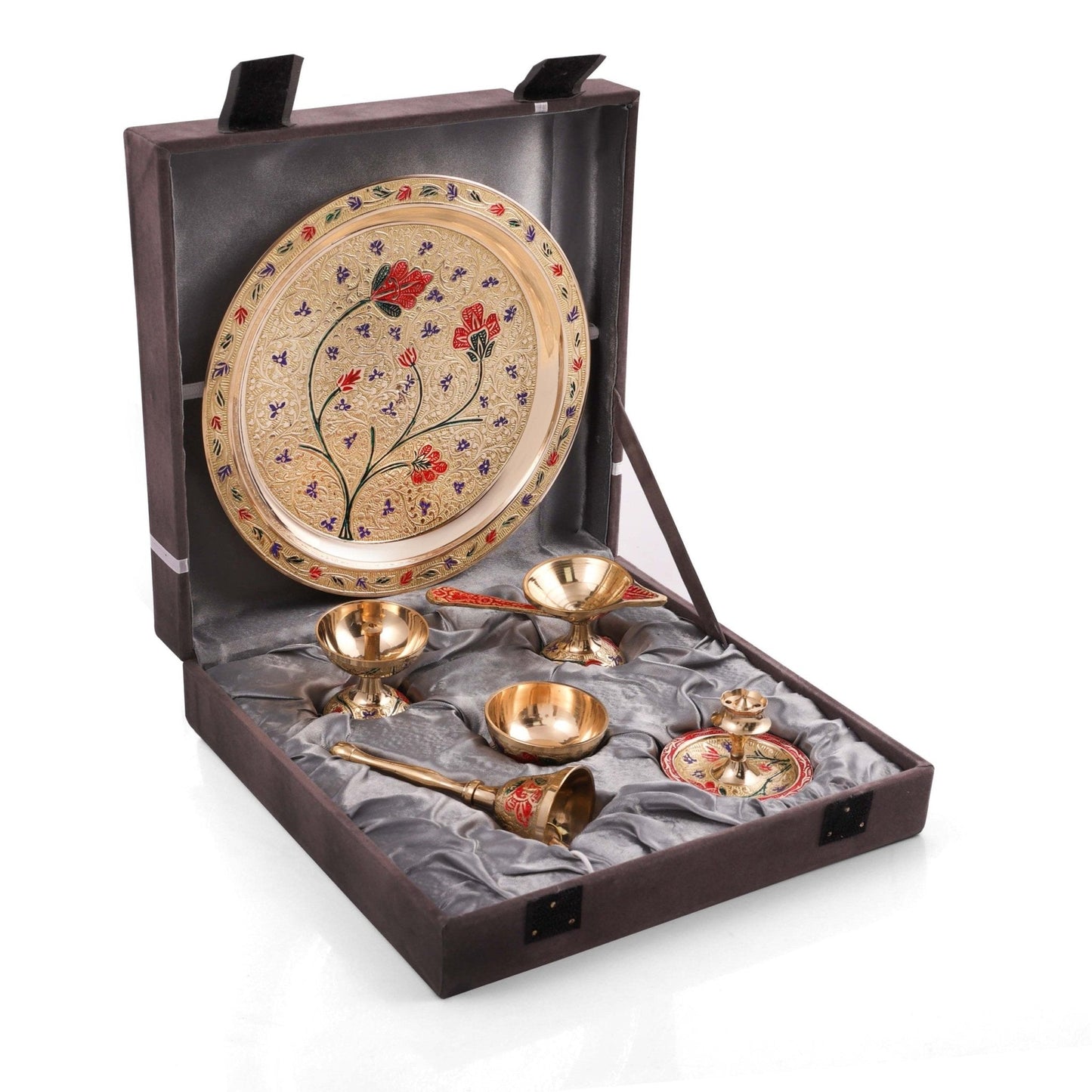 Meenakari Pooja (Set of 7) 8 inch - Sama Homes