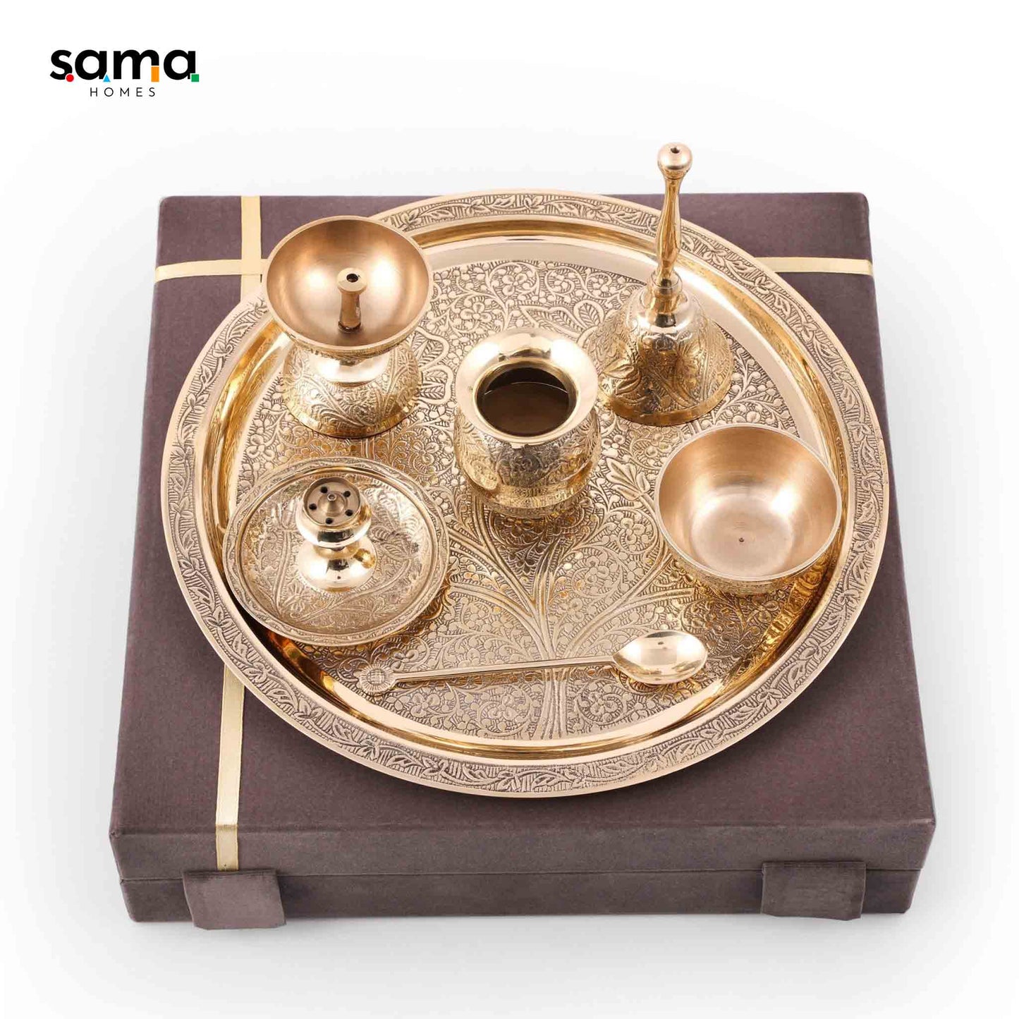 Brass Pooja Set | Religious | Festival | Deepawali - Sama Homes