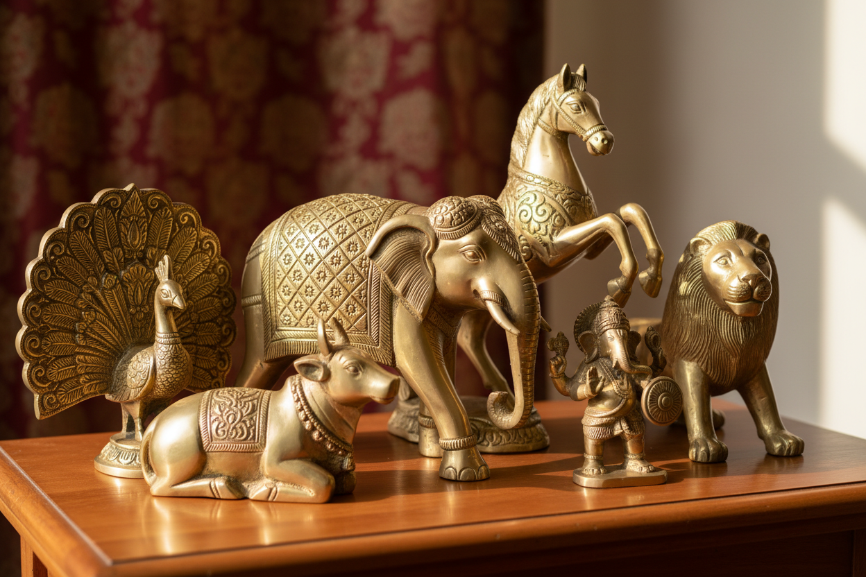 Brass Animal Figurines & Idols – Handcrafted Elephants, Horses, Lions & More