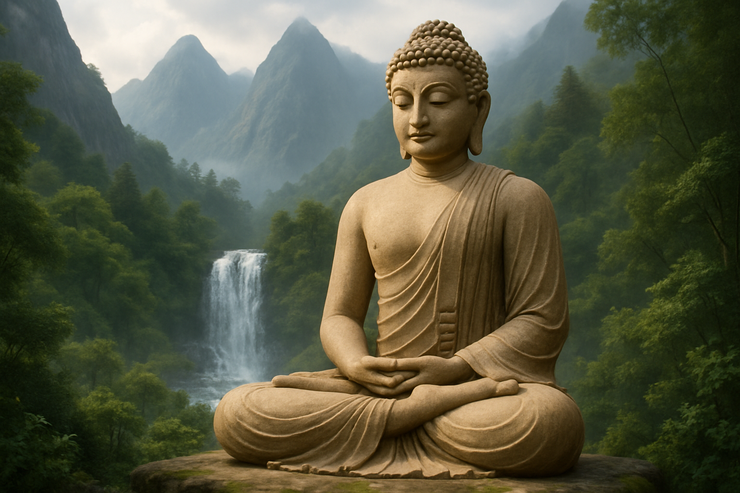 Handcrafted meditating Buddha brass statue