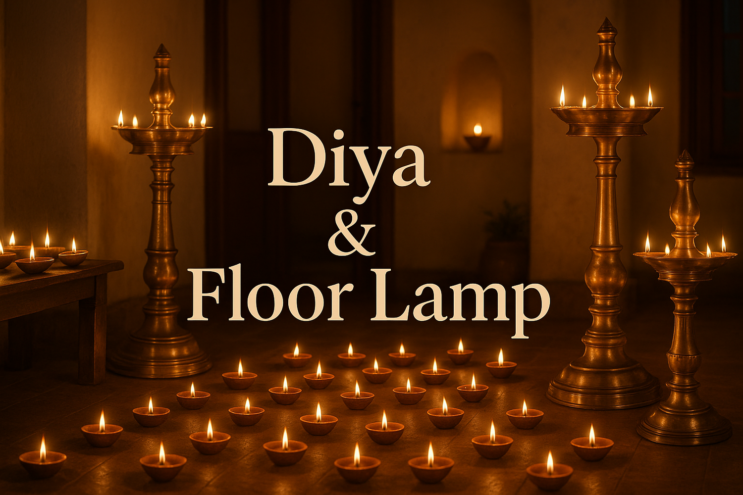Sama Homes Premium Brass Diyas & Floor Lamps