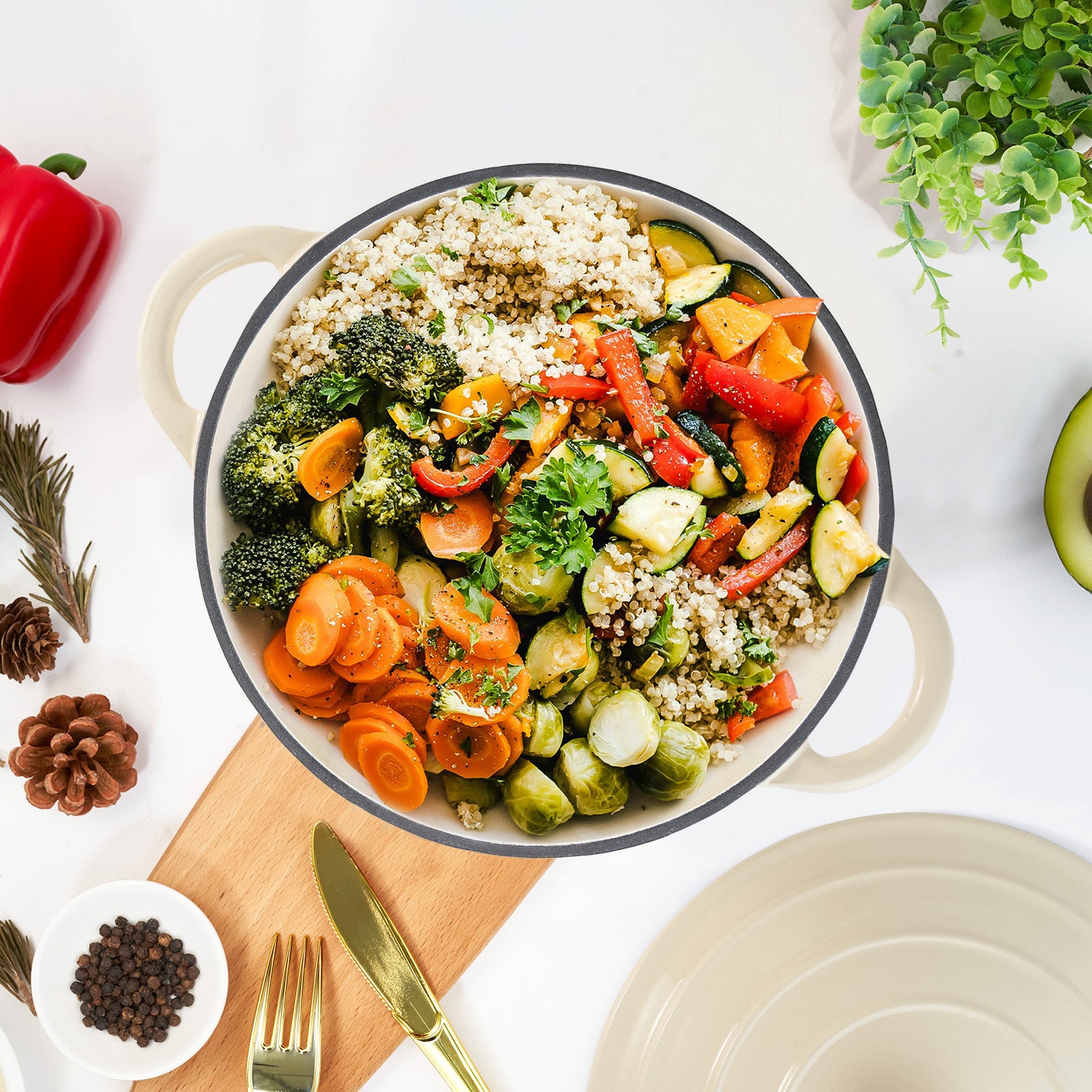 Enameled Cast Iron Dutch Oven – Large Capacity, Non-Stick, Oven Safe up to 500°F – Multi-Functional Cookware - Image 9