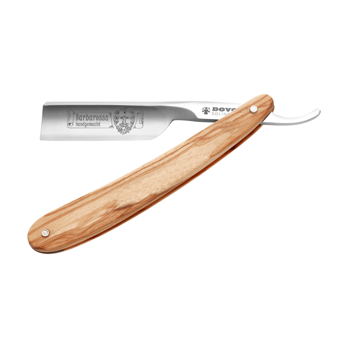 Dovo Short Blade Straight Razor, "Barbarossa" 5/8", Carbon Steel, Full Hollow Grind, Olive Wood Handle - Eco-friendly - Sama Homes