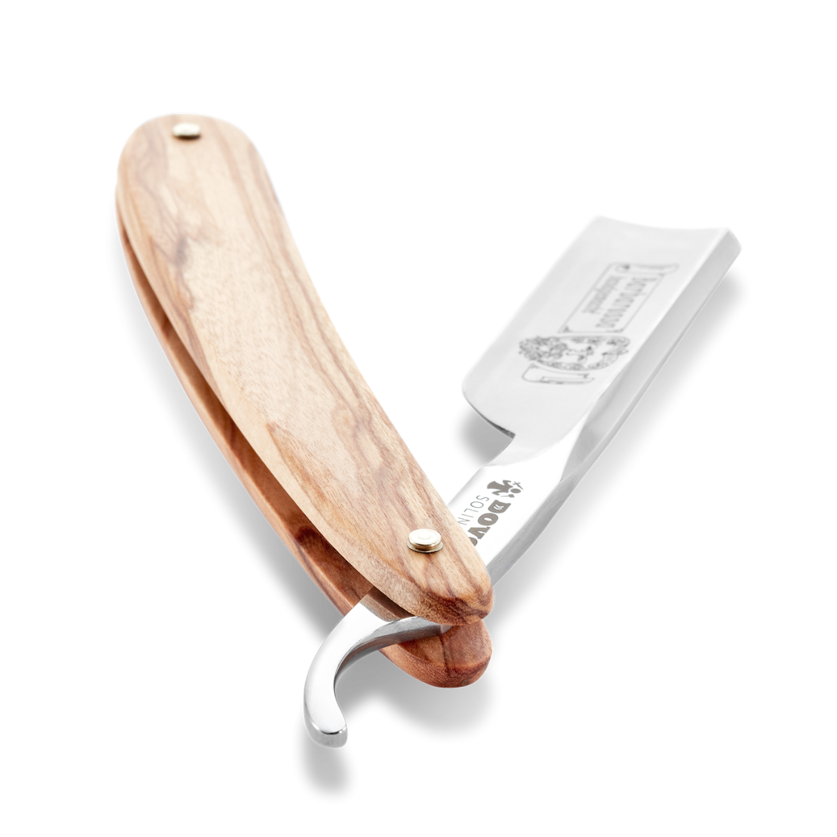 Dovo Short Blade Straight Razor, "Barbarossa" 5/8", Carbon Steel, Full Hollow Grind, Olive Wood Handle