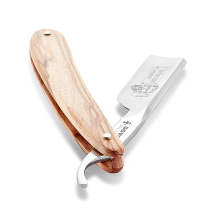 Dovo Short Blade Straight Razor, "Barbarossa" 5/8", Carbon Steel, Full Hollow Grind, Olive Wood Handle by Dovo - Straight Razor (View 2)