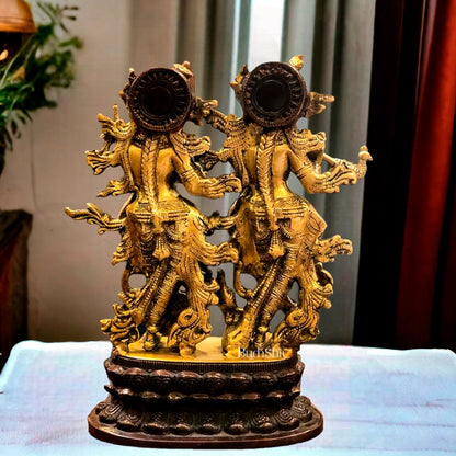Sama Homes-exquisite 12 brass radha and krishna idol pair divine hindu deities