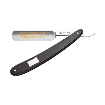 Dovo Straight Razor, "Astrale" 5/8", Carbon Steel, Half Hollow Grind, Black Ebony Wood Handle with Engraving Plate by Dovo - Straight Razor