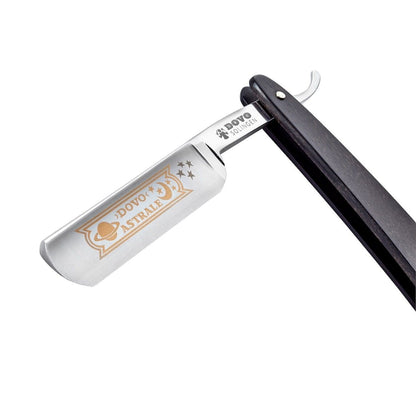 Dovo Straight Razor, "Astrale" 5/8", Carbon Steel, Half Hollow Grind, Black Ebony Wood Handle with Engraving Plate by Dovo - Straight Razor (View 2)