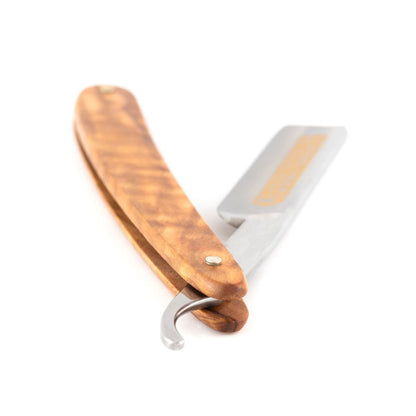 Dovo Straight Razor, "Inox" 5/8", Stainless Steel, Full Hollow Grind, Olive Wood Handle by Dovo - Straight Razor (View 4)