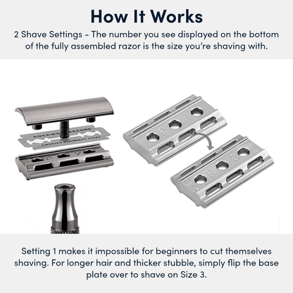 Rockwell 2C Adjustable DE Safety Razor - Gunmetal (2 Settings) by Rockwell - Double Edge Safety Razors (View 5)