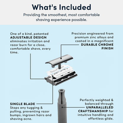 Rockwell 2C Adjustable DE Safety Razor - Gunmetal (2 Settings) by Rockwell - Double Edge Safety Razors (View 4)