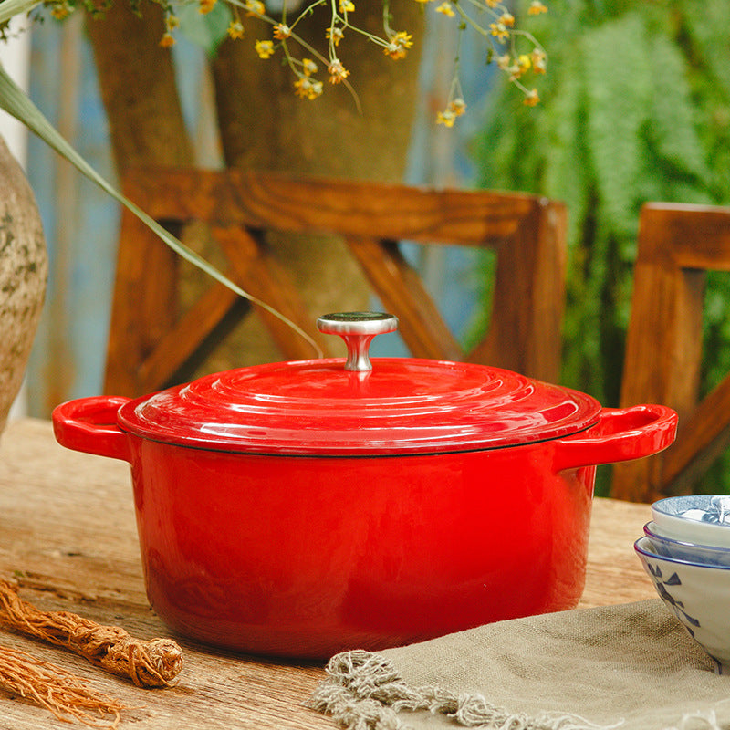 Iron Workshop Enamel Soup Pot Thickened Cast Pot - Image 2