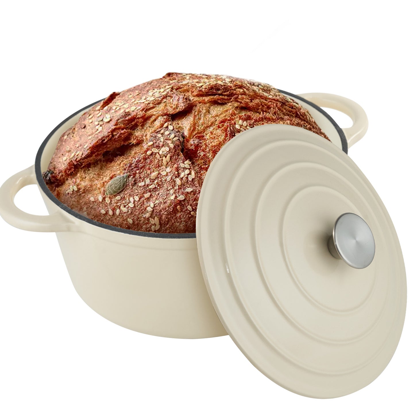 Enameled Cast Iron Dutch Oven – Large Capacity, Non-Stick, Oven Safe up to 500°F – Multi-Functional Cookware