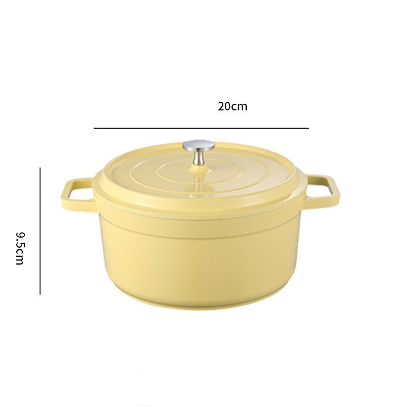 Ceramic Stew Pot with Lid – Aluminum Alloy, Heat-Resistant, 20cm/24cm – Ideal for Soups & Gifting