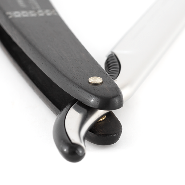 Dovo Shavette, Stainless Steel with Ebony Wood Handle & Lazer Silver Inlay