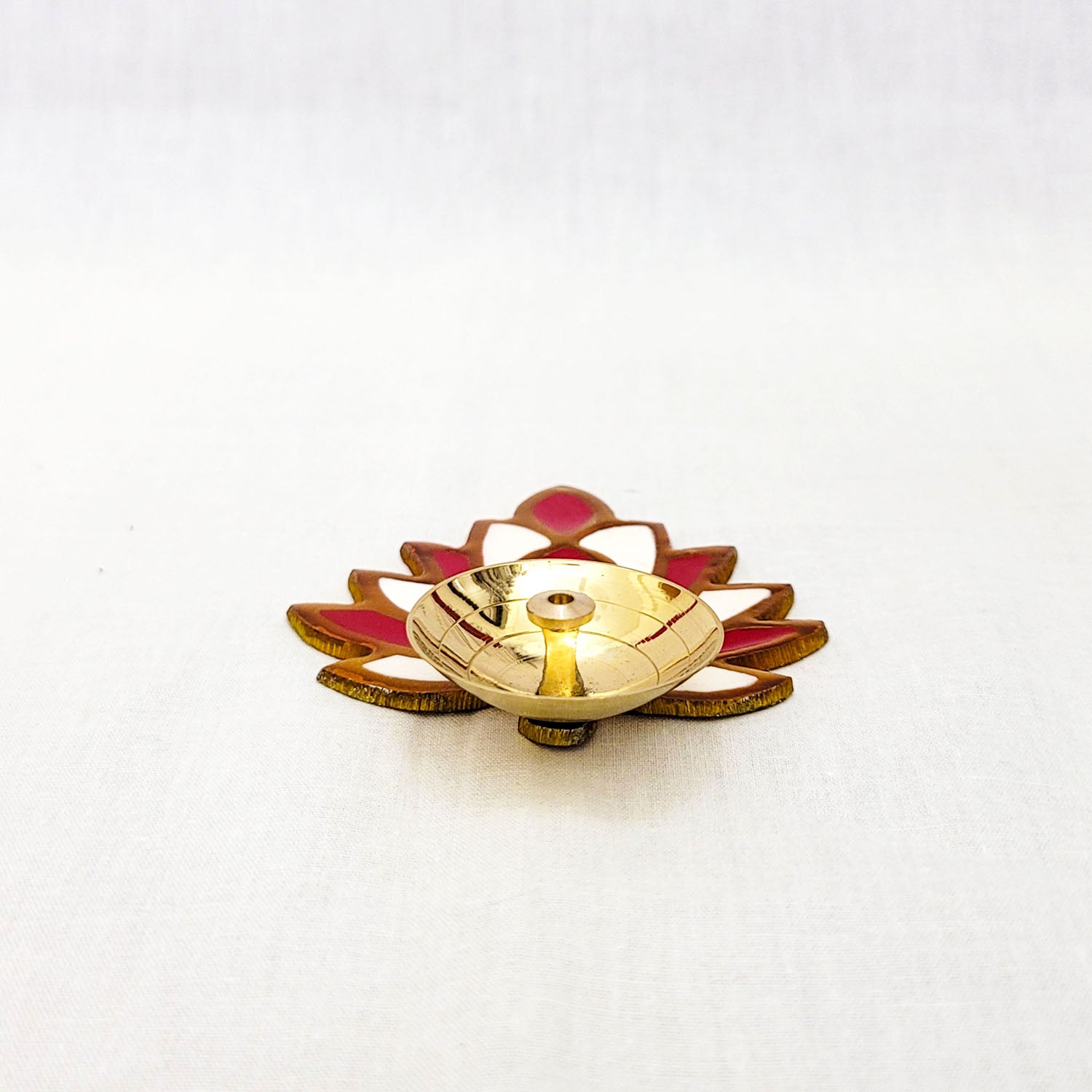 Brass Red Colour Diya