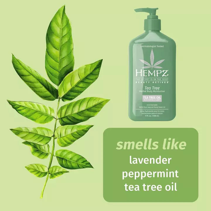 Hempz Tea Tree Herbal Body Moisturizer 17oz. - Image 2
