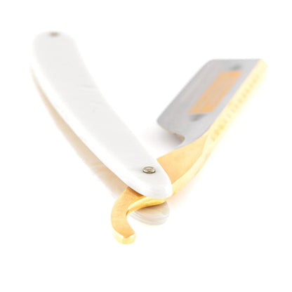 Dovo Straight Razor, "Bismarck" 6/8", Carbon Steel, Full Hollow Grind, Acrylic Pearl Handle by Dovo - Straight Razor (View 4)