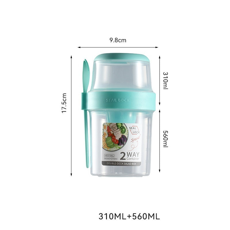Portable Breakfast Oatmeal Cereal Nut Yogurt Salad Cup Container Set With Fork Sauce Cup Lid Bento Food Bowl Kitchen Lunch Box – Image 9 - Image 9