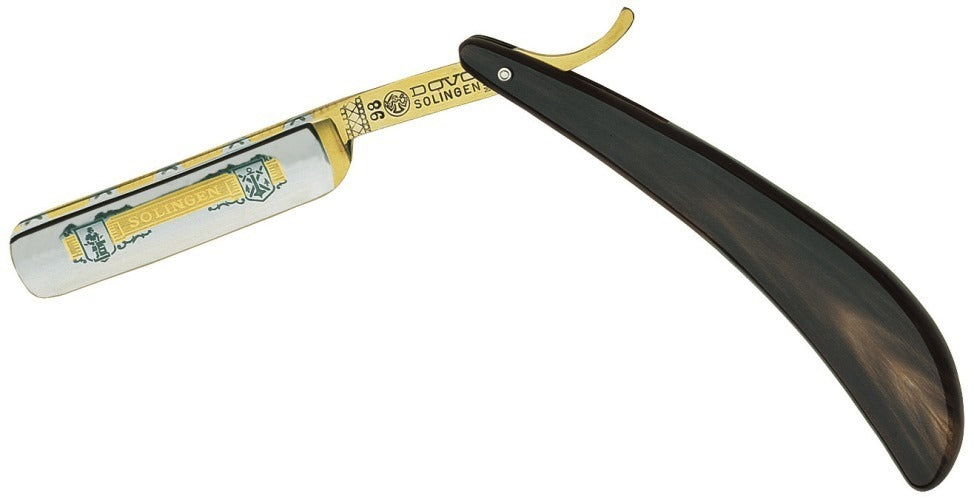 Dovo Straight Razor, "Solingen" 5/8", Carbon Steel, Full Hollow Grind, Buffalo Horn Handle - Eco-friendly - Sama Homes