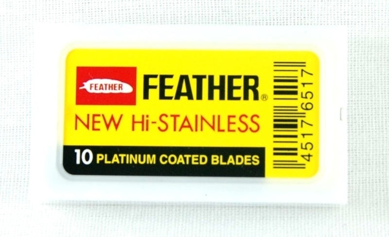 Feather Hi Stainless Double Edge Blades-Yellow Pack - 10 blades (1 pack each with 10 blades) by Feather - Razor Blades