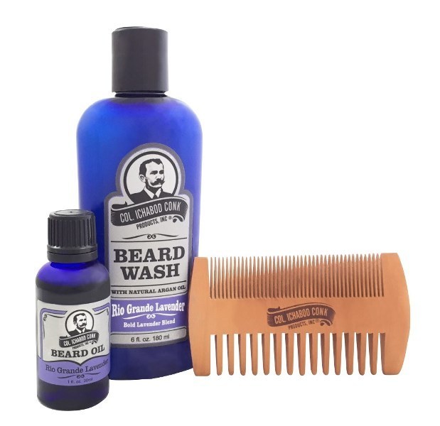RIO GRANDE LAVENDER BEARD KIT - with 2 sided comb #4050 - Eco-friendly - Sama Homes
